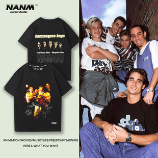 复古半袖 backstreet 高街风美式 T恤男女夏季 boys后街男孩乐队短袖