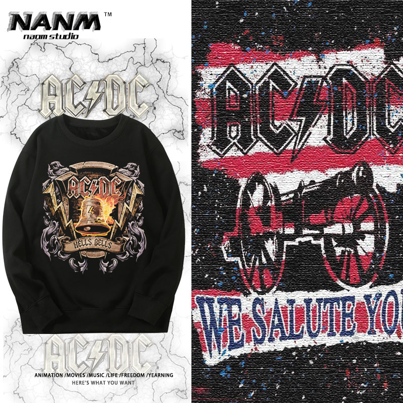 vintage乐队卫衣潮流秋冬新款