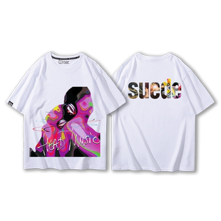 山羊皮乐队周边 Suede短袖T恤男女青少年夏季纯棉个性印花半截袖