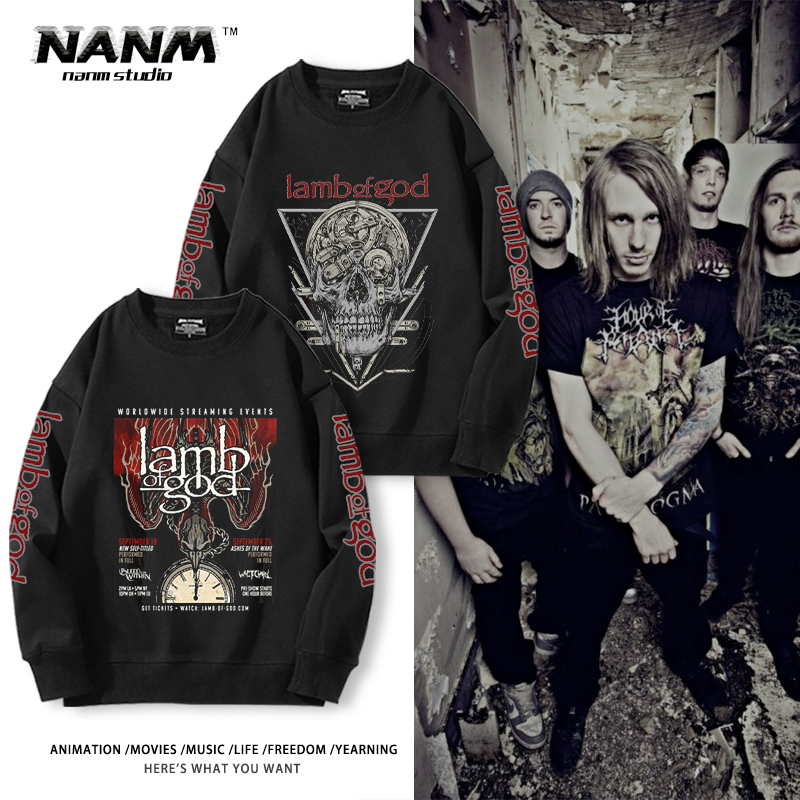 秋冬加绒长袖重金属潮流衣服