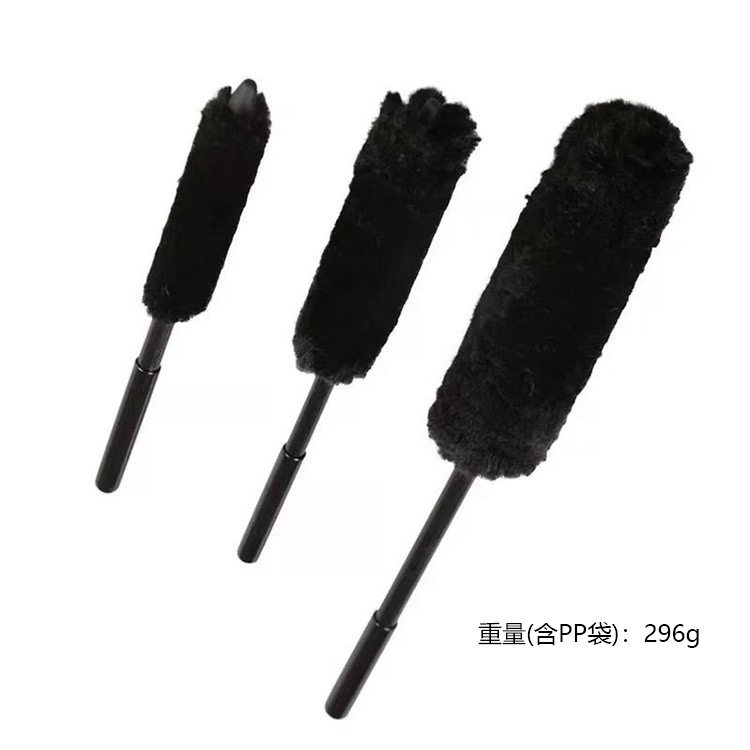 汽车轮胎清洁轮毂刷羊毛棒洗车美容大中小号长柄钢圈缝隙清洗刷子图片