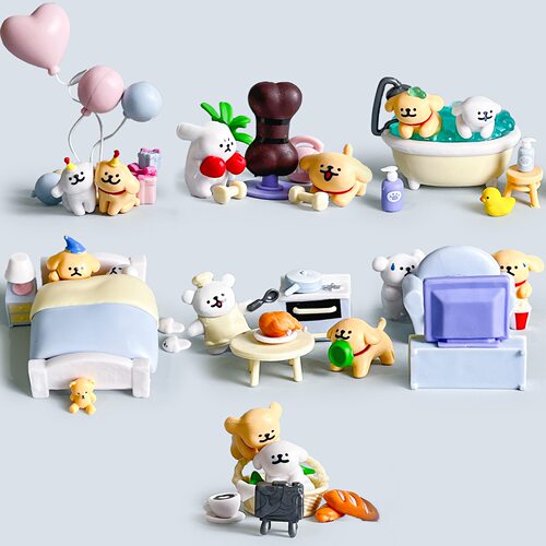 线条小狗日常生活系列潮玩