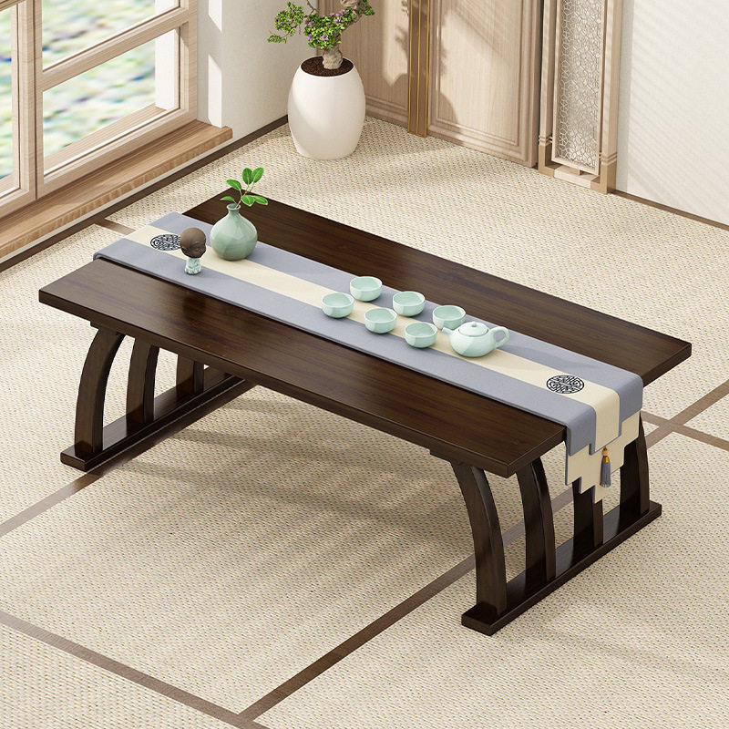 Y*中式飘窗小桌子榻榻米茶桌实木日式简约禅意矮桌阳台茶几炕桌
