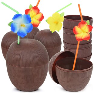 6Pcs Tropical Pineapple Coconut Drinking Cup Juice Cups