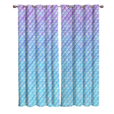 Beautiful Mermaid Scales Window Treatments Curtains Valance