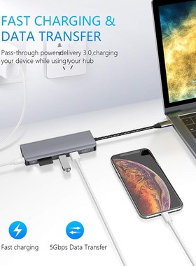 7 IN 1 USB Type C Adapter USB C Hub To 100W PD 1000Mbps Ethe