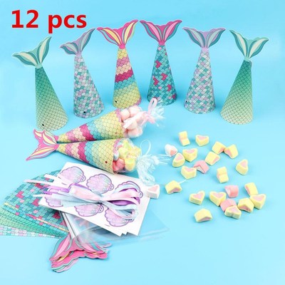 Mermaid Paper Candy Gift Box invitation Card Gifts Bags Girl
