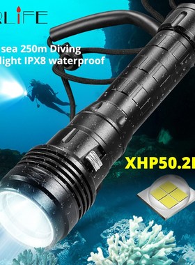 XHP50.2 Powerful LED Scuba Diving Flashlight Brightest 30W X