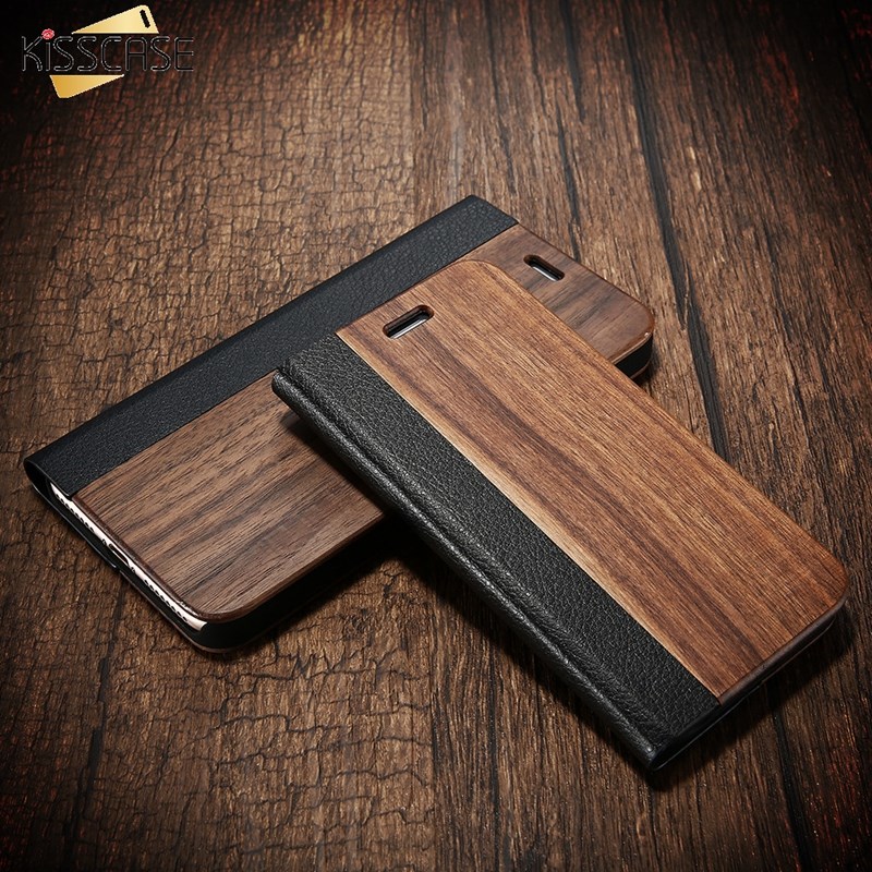 Natural Wood Flip Case For iPhone 11 Pro Max X XS XR 8 7 6