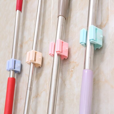 1pcs Kitchen Home Bathroom Transparent Mop Folder Wall Hangi