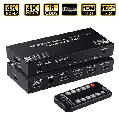 2020 HDMI Audio Extractor 4K HDMI SPDIF Converter 5.1 HDMI