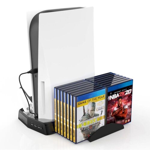 For PS5 DE/UHD Host Multi-Functional Cooling Fan Base + Dual
