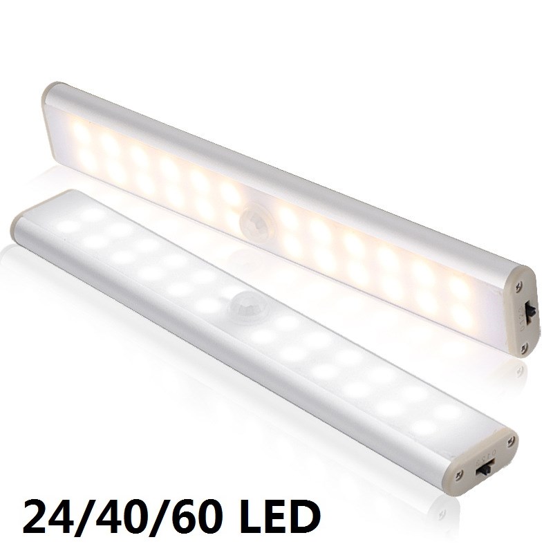 Rechargeable Motion Sensor Closet Light 6 10 24 40 60 LEDs U