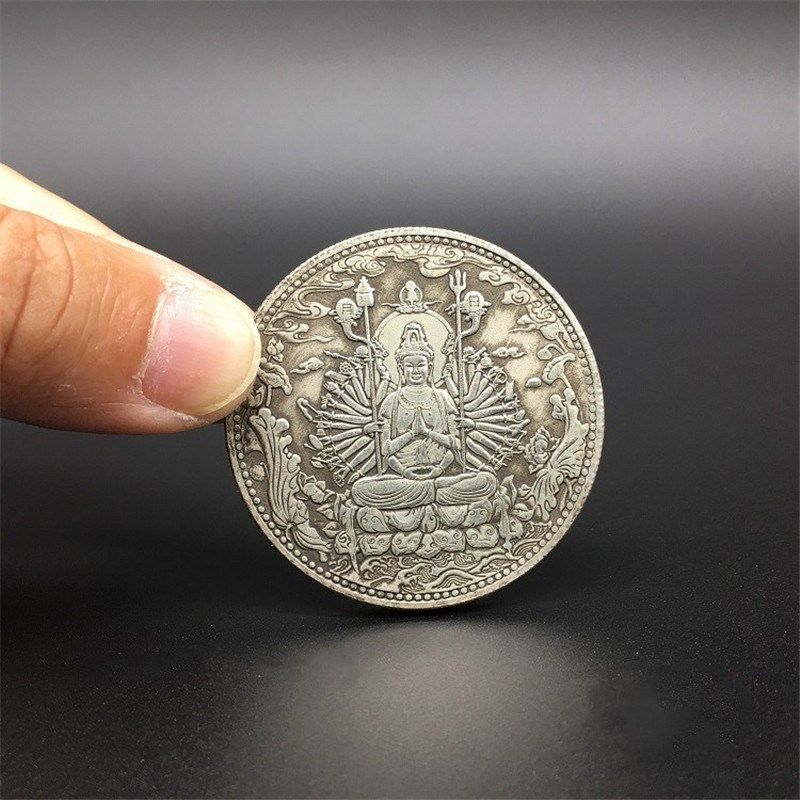 tibet silver ancient coins collection buddhist thousand hand