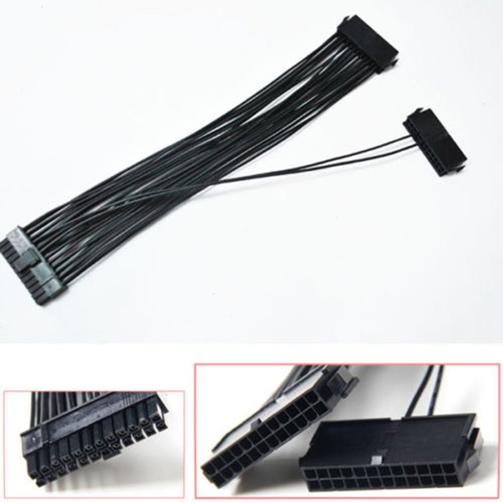 30cm Upgrade 24pin 20+4pin Dual PSU ATX Power Supply Adapter