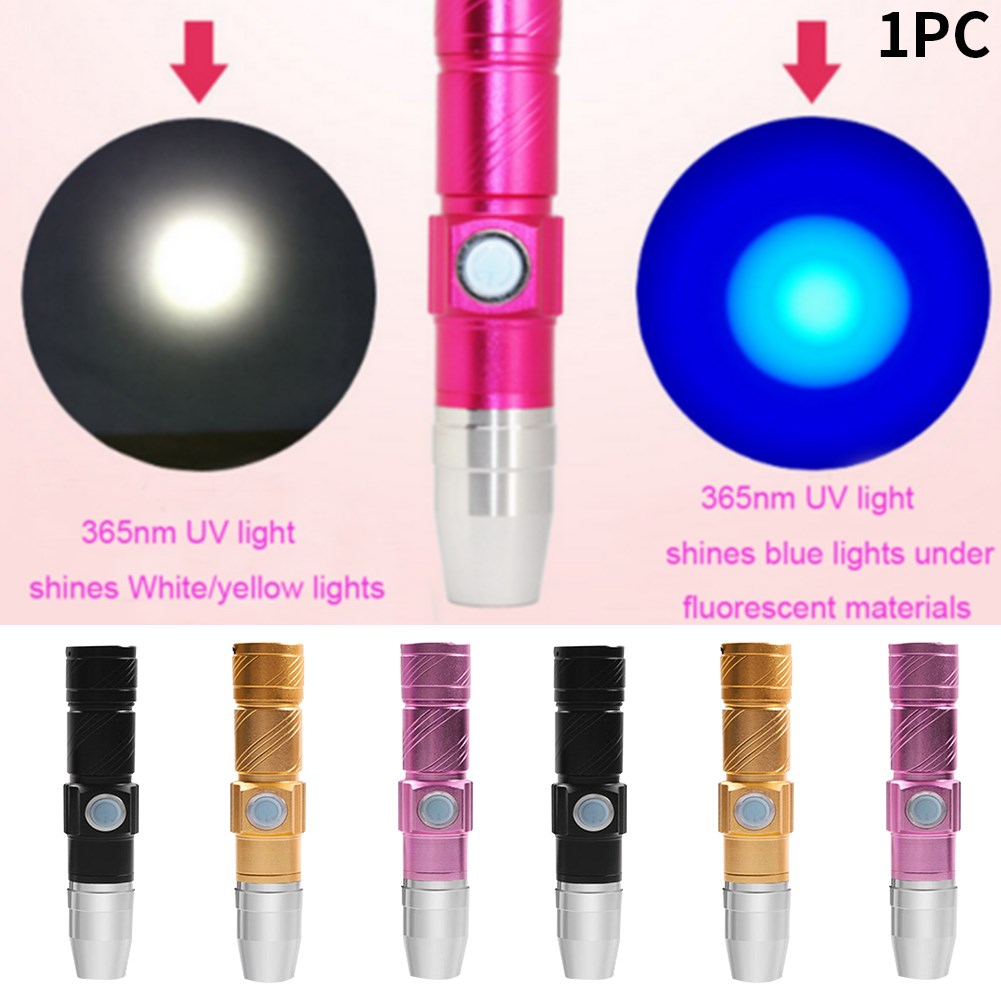 365nm Led Blacklight Portable Pen Multifunctional USB Rechar 五金/工具 其他机电五金 原图主图