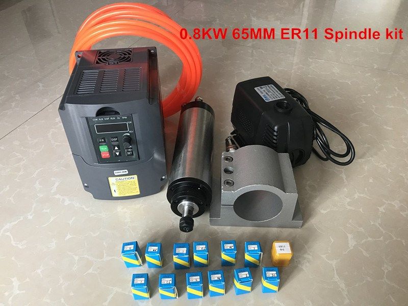 spindle 0.8kw water cooled spindle cnc motor 65mm   1.5kw 22