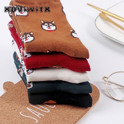 New Cartoon animal dog print socks Poodle Dalmatian Funny B