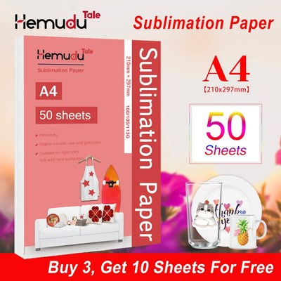 A4 50sheets Sublimation Heat Transfer Paper 100/105/113G for
