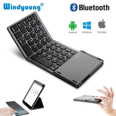 Foldable Bluetooth Wireless Keyboard with Touchpad Universal