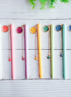 2 pcs/lot Candy Color Planet Star Pendant Gel Pen Fine Writ