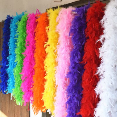 52 g 2 yards fluffy turkish feather boa / scarf clothing ac