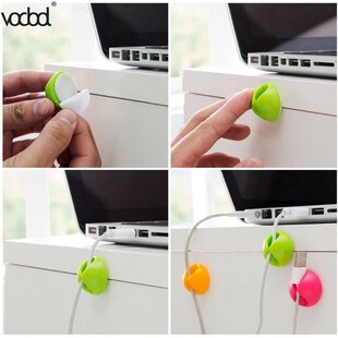10Pcs/lot Cable Clip Desk Organiser Wire Cord Lead Holder Or