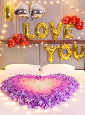 Artificial rose fake petals hand sprinkle flower net red roo