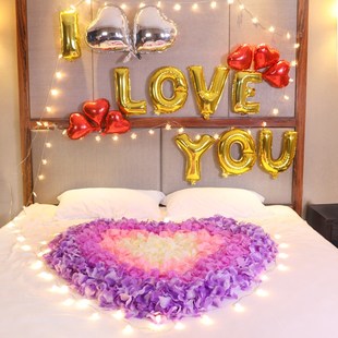 Artificial rose fake petals hand sprinkle flower net red roo