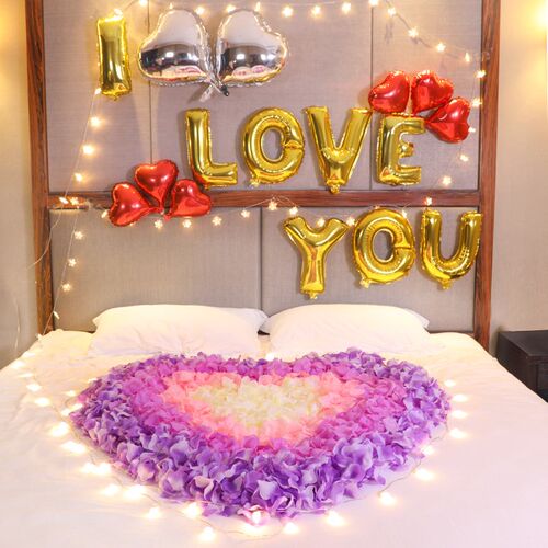 Artificial rose fake petals hand sprinkle flower net red roo