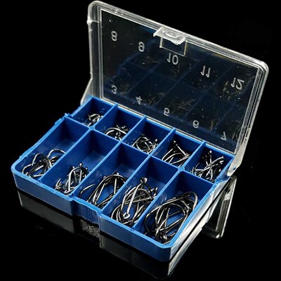 100Pcs/lot  fishing hooks High carbon steel Black Bait Holde