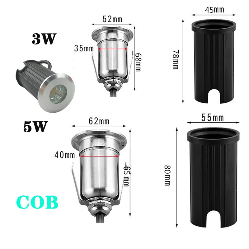10PCS LED Underground light 1W 3W 5W COB Floor Lamp Outdoor