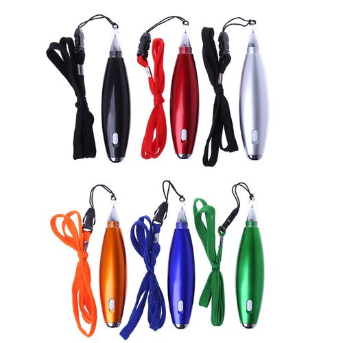 LED Ballpoint Note Pen Stationery Memo Paper Lanyard Pens W