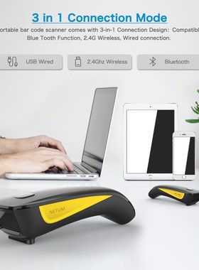 NETUM C750 Bluetooth Wireless 2D Barcode Scanner Pocket QR B