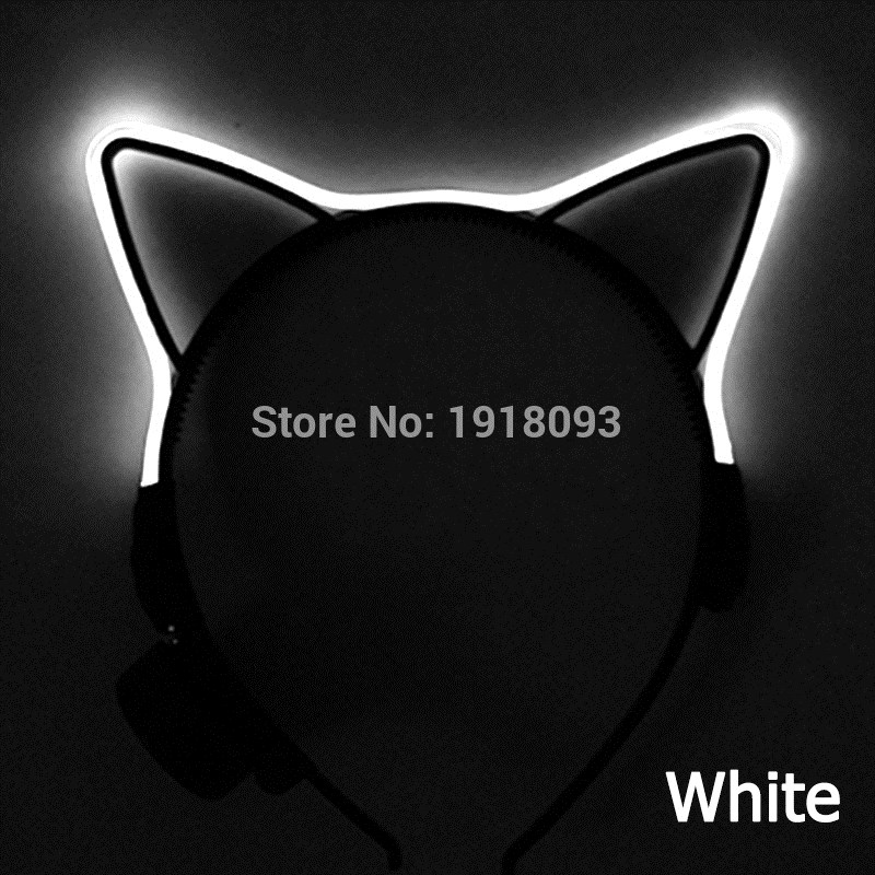New 1pcs 6 Colors Select Flashing LED Glow Headband Cat Ligh