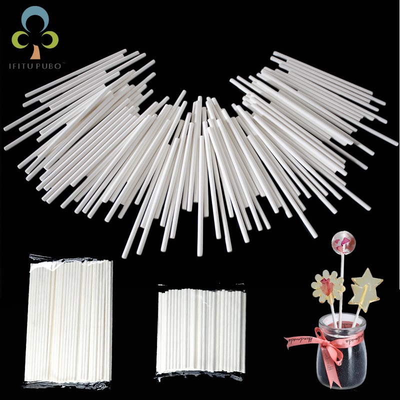 50pcs Solid Core Paper Lollipop Sticks 15/10/8.5cm Stick Lo
