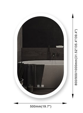 50x80cm Smart Oval Makeup Bathroom Mirror High Quality Refec