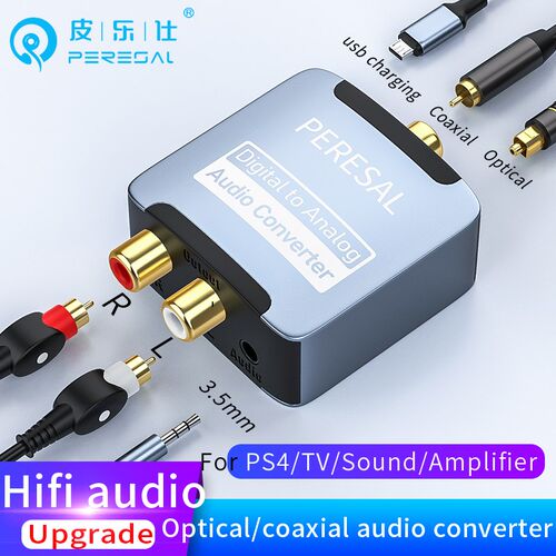 PERESAL Coaxial Optical Fiber Digital to Analog Audio AUX R