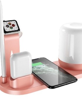 3 In 1 Fast Night Light Desk Lamp Wireless Charger Mobile P