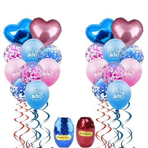 22pcs set of gender revealing boy or girl birthday party