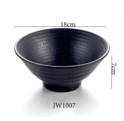 KINGLANG Melamine Ramen Bowl Soup Noodle Bowl Black Frosted
