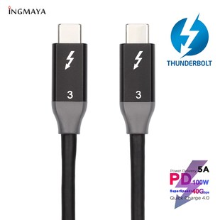 Thunderbolt 3 Cable 40Gbps Data PD Fast Charging 5A 100W Fo