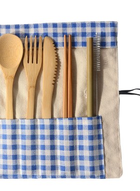 Travel-Cutlery-Set Bamboo Zero-Waste Utensils Wooden Eco-Fri