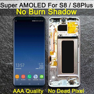 AAA ORIGINAL SPER AMOLED S8 LCD with frame for SAMSNG Galaxy