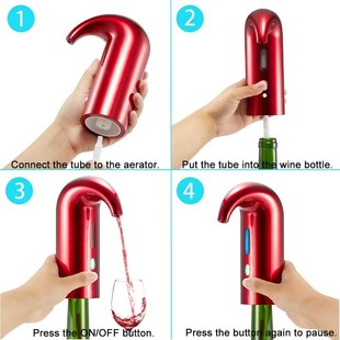Wine Pourer Electric Aerator Decanter Portable USB Rechargea