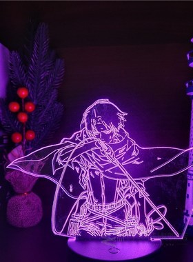 Attack On Titans 3D Lamp Levi Ackerman Action Figure LED Opt