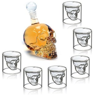 Crystal Skull Head Shot Glasses Cup Set 700ml Whiskey Wine G