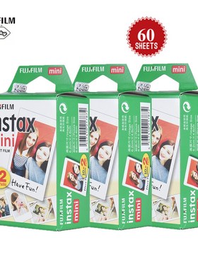 60 Sheets Fujifilm Instax Mini White Film Photo Paper Snaps