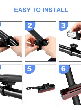 Bike Light Rainproof USB Rechargeable LED MTB Front Lamp Hea