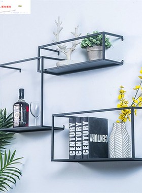 Iron Wall Storage Rack Bedroom Bookcase Makeup Rack Wall Cor
